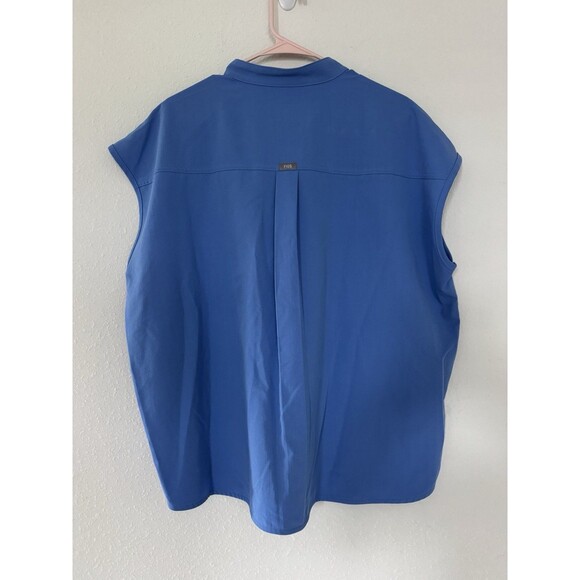 FIGS Rafaela Oversized Scrub Top Ceil Blue Technical Shirt XL - Picture 2 of 5